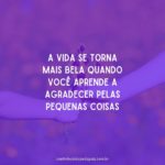 Mensagem sobre agradecer pelas pequenas coisas